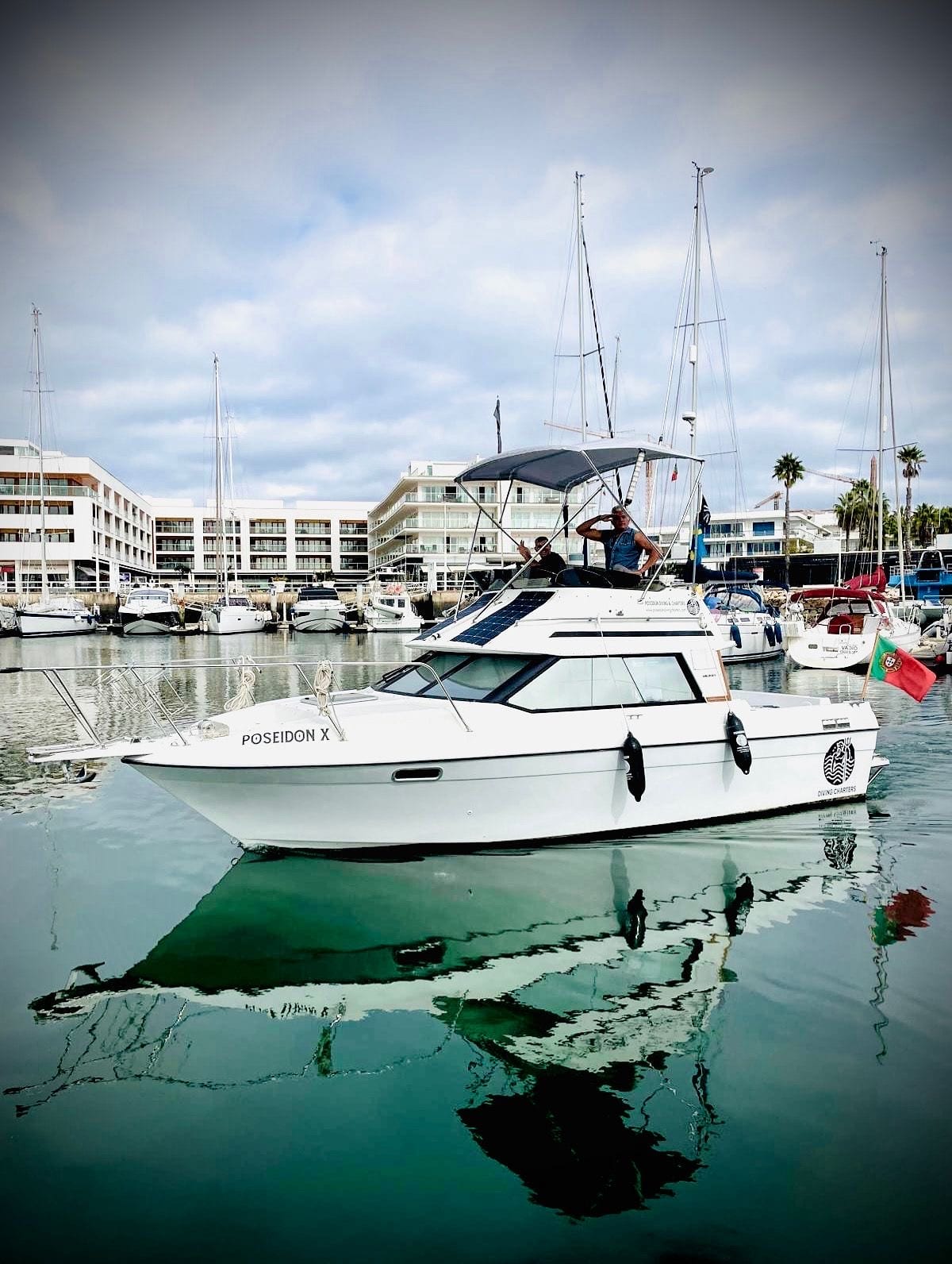 Poseidon X scuba diving charter boat in Marina de Lagos Portugal for the 2026 season